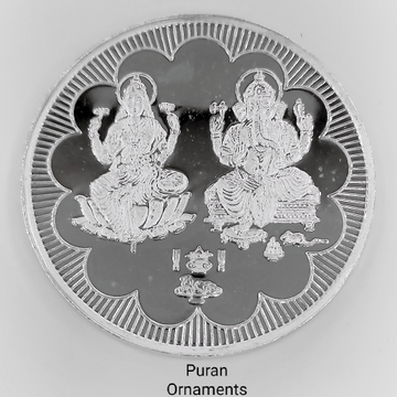 Pure Silver Laxmi Ganesh Ji Coin in Finishing