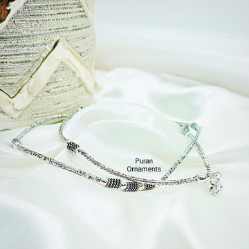 Designer Pure Silver Antique Anklets In High Finis...