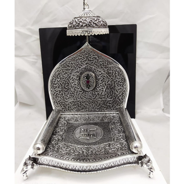 92.5 pure silver solid antique singhasan with gems...