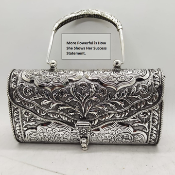 Puran pure hallmarked silver purse handbags in flo...