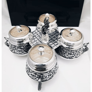 925 pure silver stylish dry fruit boxes with stand...
