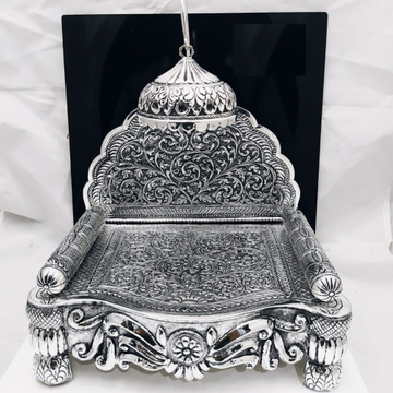 92.5 pure silver antique solid singhasan in fine n...