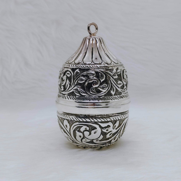 Real silver nariyal in antique carvings for pujan...