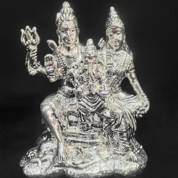 99.9% Pure Silver Shiv Parivar In Antique Design