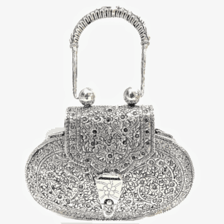 Designer Pure Silver Vintage Style Purse-229972