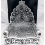 Pure silver astalakshmi singhasan in Fine Carvings