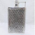Hallmarked silver wine bottle in fine antique grass motifs carving-178943